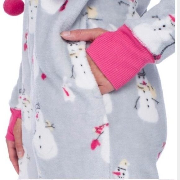 Munki Munki Snowman Adult One Piece Pajamas - Size XL - Picture 9 of 11